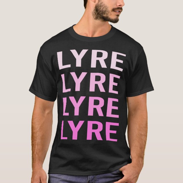 Pink Text Lyre T-Shirt (Front)