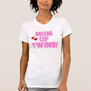 Pink Text Mum of Twins T-Shirt