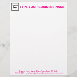 Pink Texts on Header and Footer of Business Custom Letterhead