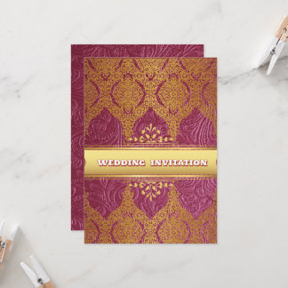 Pink Texture Floral Islamic Wedding Invitation