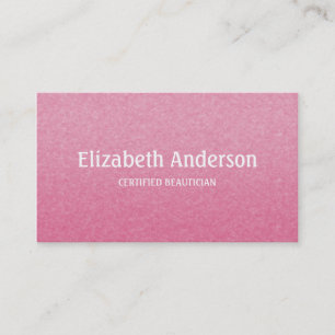 Pink Textured Certified Beautician Business Card