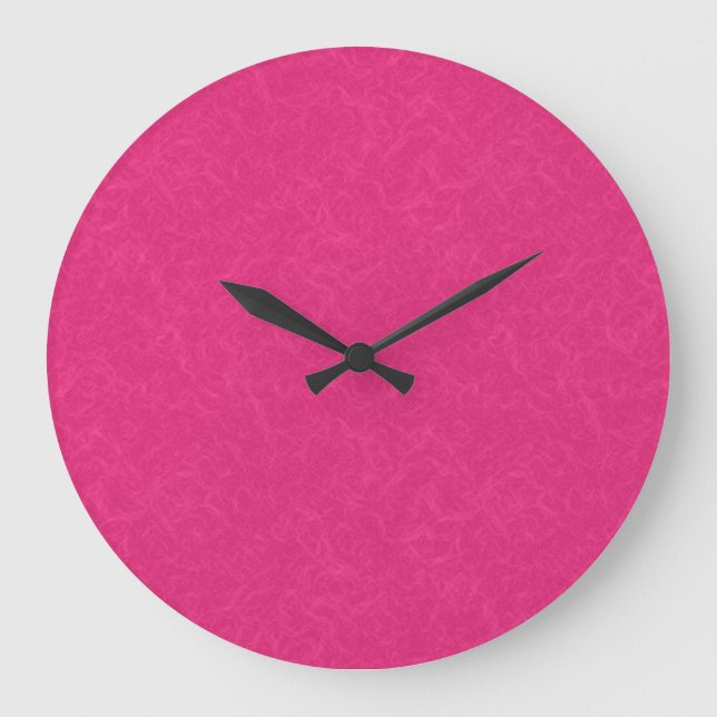 Pink textured surface with subtle swirling pattern large clock (Front)