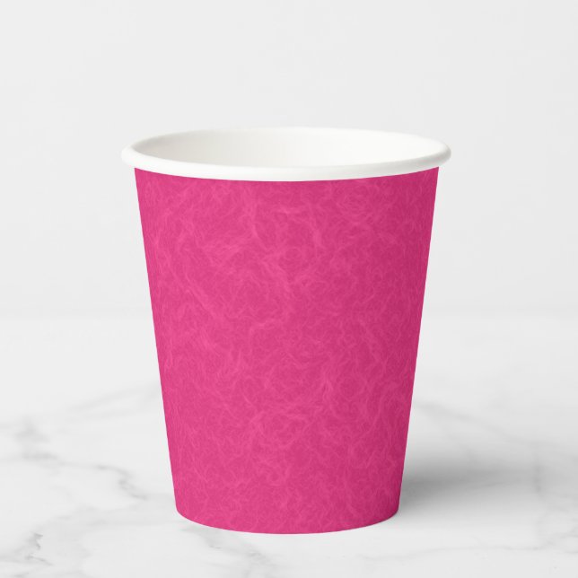 Pink textured surface with subtle swirling pattern paper cups (Front)