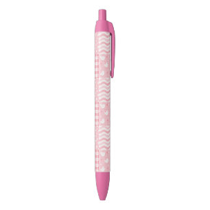 Pink Textures Black Ink Pen