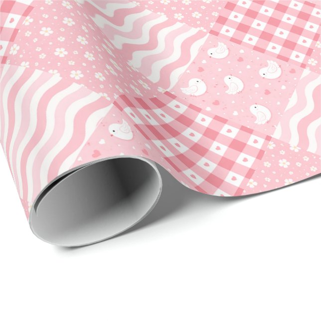 Pink Textures Wrapping Paper (Roll Corner)