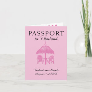 Pink Thailand Wedding Passport Invitation