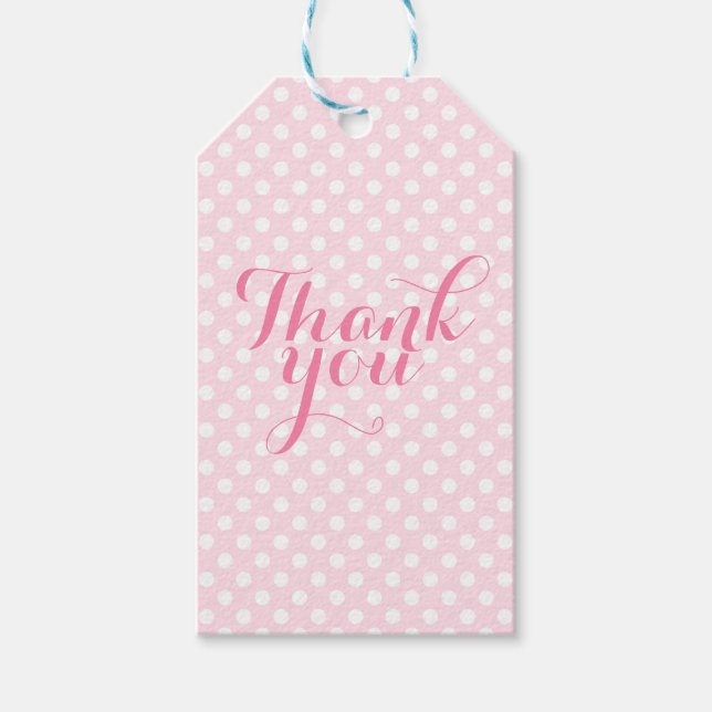 Pink thank you gift tags (Front)