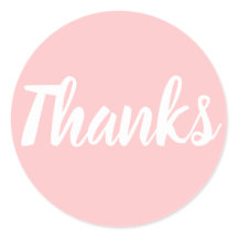 Pink thank you simple business sticker