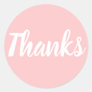 Pink thank you simple business sticker
