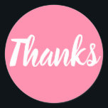 Pink thank you simple business sticker<br><div class="desc">Bright pink,  simple,  modern,  minimalist,  thank you business sticker / seal. Thank you for your order sticker,  but can be used for other things as well.</div>