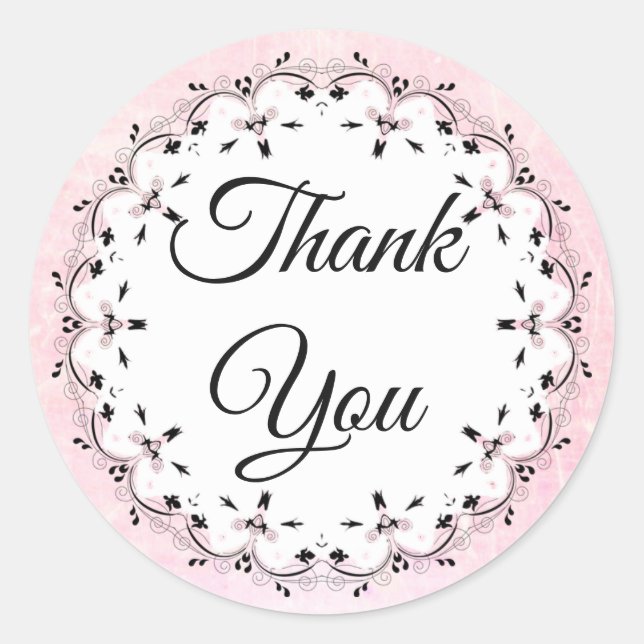 Pink Thank You Stickers (Front)