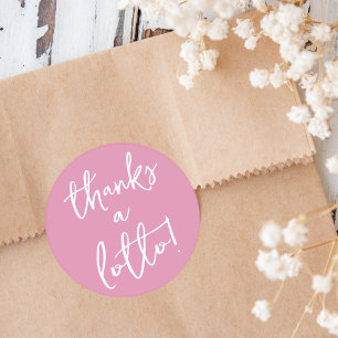 Pink Thanks a Lotto Sticker Lottery Ticket Favour