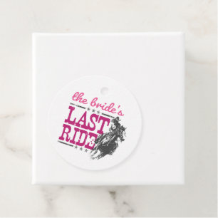 Pink The Bride's Last Ride Favour Tags