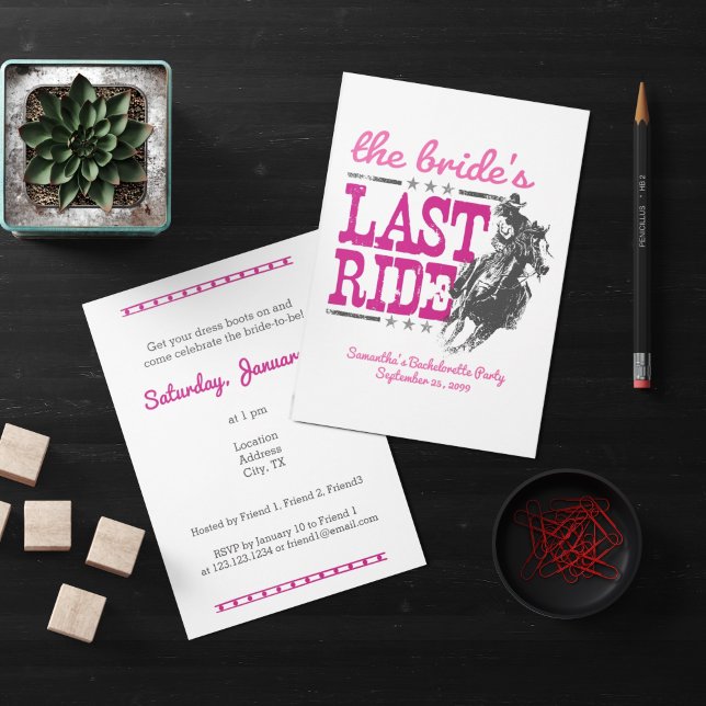 Pink The Bride's Last Ride Invitation (Creator Uploaded)
