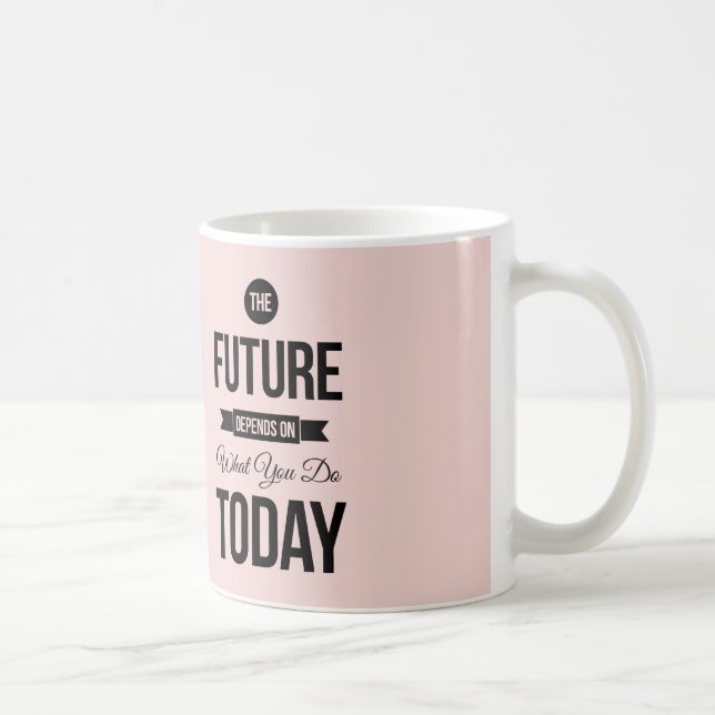 Pink The Future Inspirational Quote Coffee Mug (Right)