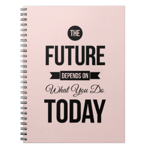 Pink The Future Inspirational Quote Spiral Notebook