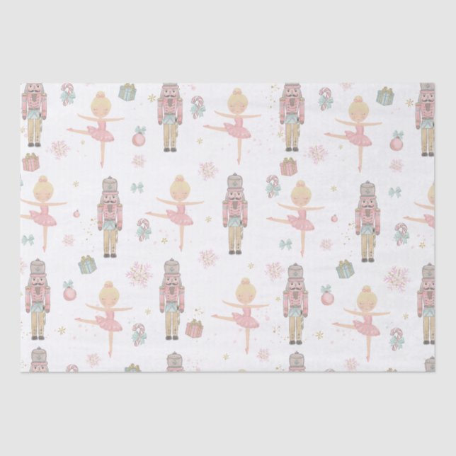 Pink The Nutcracker Christmas Ballet Decoupage Tissue Paper (Front)