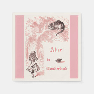 Pink Theme Vintage Alice in Wonderland Tea Party Napkin