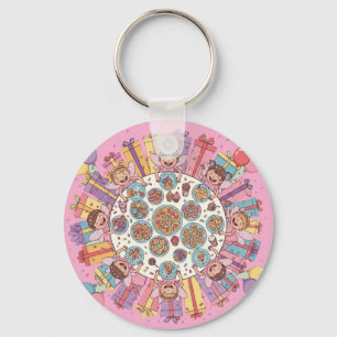 Pink Themed Fairy Costume Party for Children Key Ring