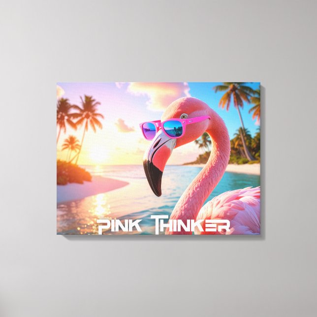 PINK THINKER - Flamingo PINK Canvas Print (Front)