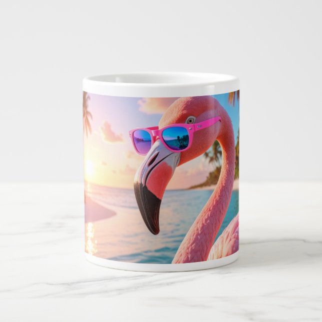 PINK THINKER - Flamingo PINK Large Coffee Mug (Front)