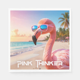 PINK THINKER Flamingo Pink Napkin