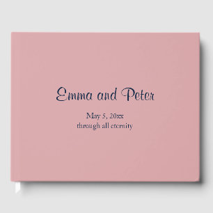 Pink "Through All Eternity" Minimalist Wedding Guest Book