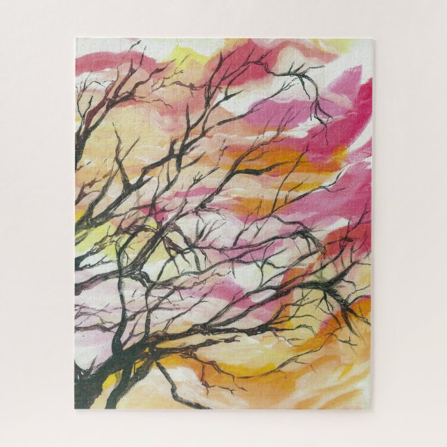 Pink Through The Trees,  16" x 20" Designer Puzzle (Vertical)