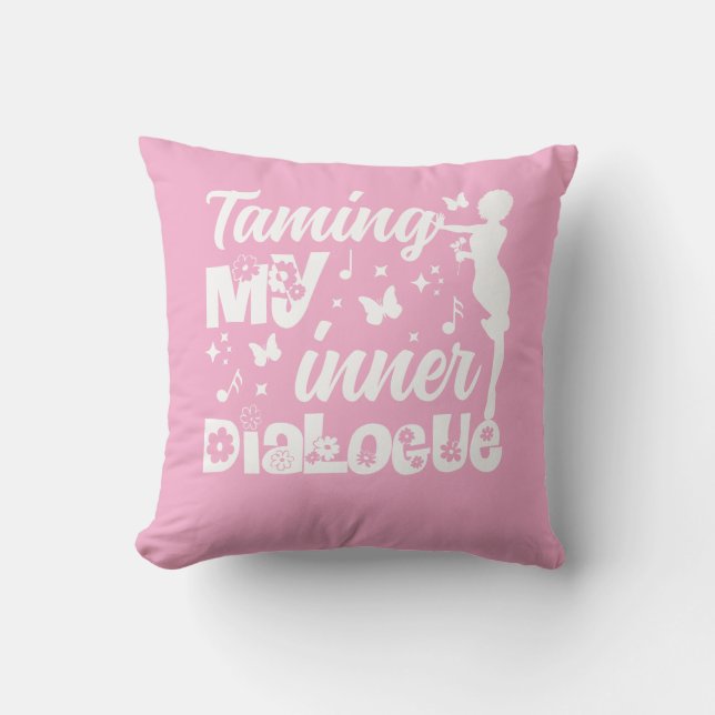 Pink Throw Pillow Inner Child & Healing Cushion (Front)