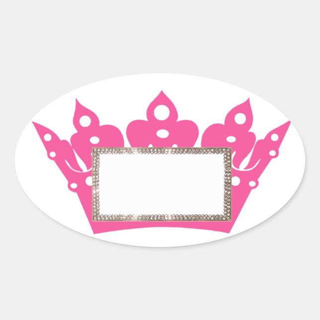 Pink Tiara Labels to Personalise (Front)