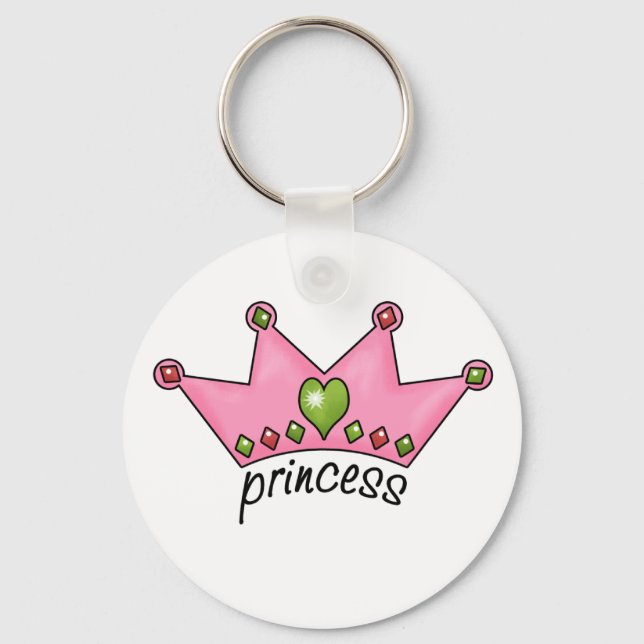 Pink Tiara Princess Key Ring (Front)