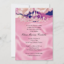 Pink Tiara Quinceañera Invitation