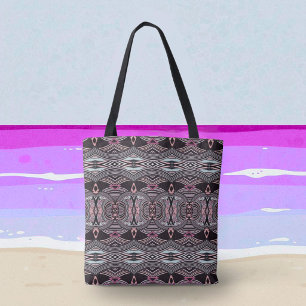 Pink Tides Abstract Tribal Tote Bag