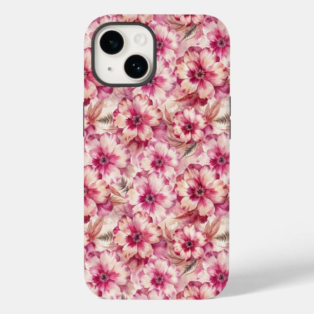 Pink Tie Dye Floral Case-Mate iPhone Case (Back)