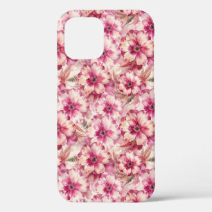 Pink Tie Dye Floral iPhone 12 Case