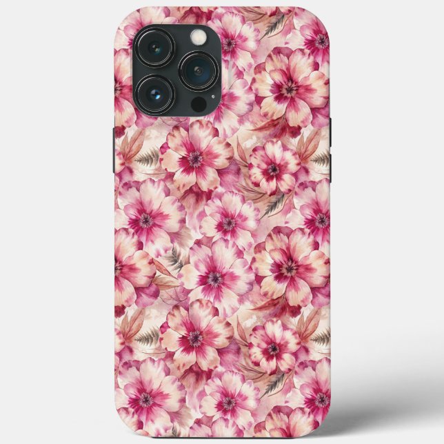 Pink Tie Dye Floral Case-Mate iPhone Case (Back)
