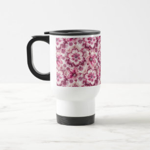 Pink Tie Dye Floral Travel Mug