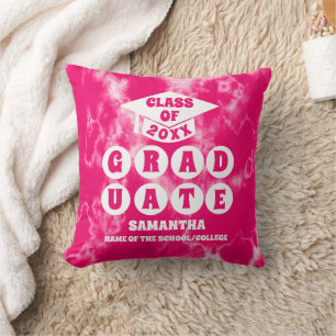 Pink Tie Dye Graduation Cushion