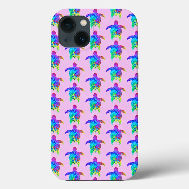 Pink Tie Dye Island Tribal Turtles Case-Mate iPhone Case (Back)