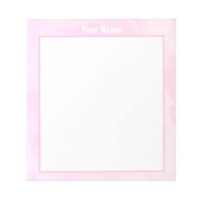 Pink Tie Dye Personalised Notepad (Front)
