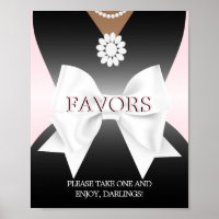 Pink Tiffany Baby Shower Favours Sign Poster
