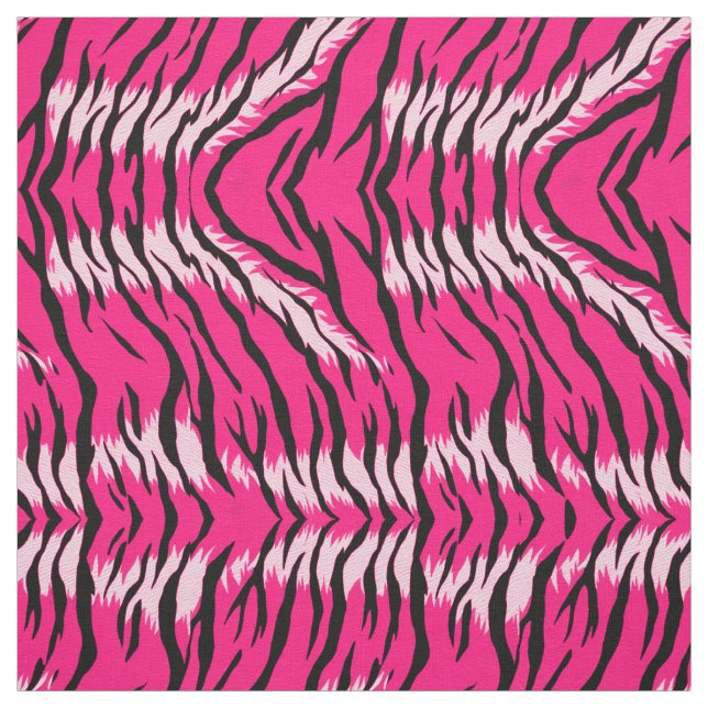 Pink Tiger Animal Skin Pattern Design  Fabric (Swatch)