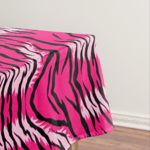 Pink Tiger Animal Skin Pattern Design  Tablecloth