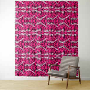 Pink Tiger Animal Skin Pattern Design  Tapestry