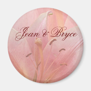 Pink Tiger Lily wedding magnet