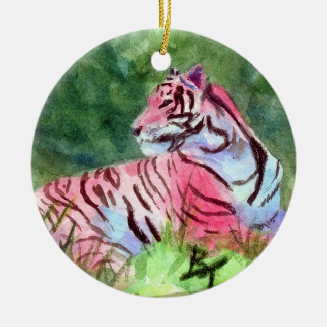 Pink Tiger Ornament (Front)