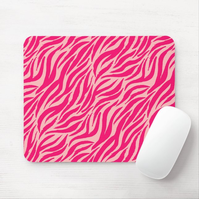 Pink Tiger Stripes Animal Pattern Mouse Pad (With Mouse)