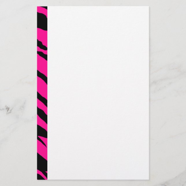 Pink Tiger Stripes Stationery (Front)
