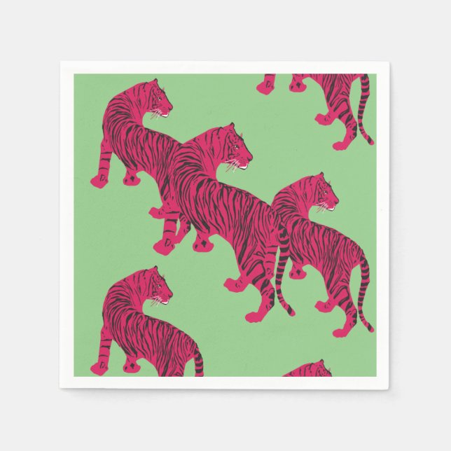 Pink Tiger , Wild Cat Napkin (Front)