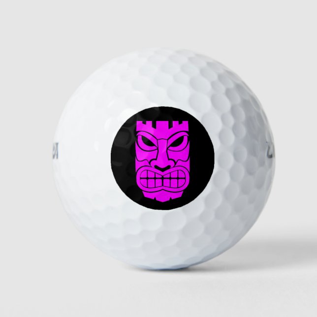 Pink Tiki Sculpture Thunder_Cove Golf Balls (Front)